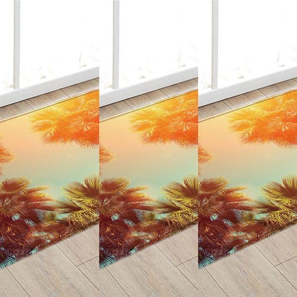 palm tree creative anti-skid bedroom under sunlight water absorbing with supplied palm tree floor mat creative floor mat materials