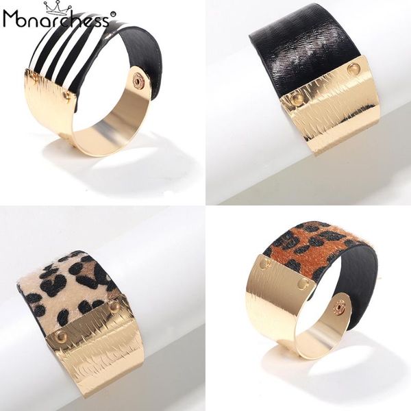 bangle monarchess leopard leather zebra pattern round interlaced metal bracelet women multilayer wide jewelry, Black
bangle monarchess leopard leather zebra pattern round interlaced metal bracelet women multilayer wide jewelry, Black