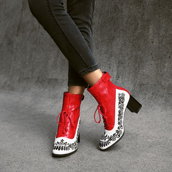 new shelves 2019 women's zipper thick high heels ankle boot fashion flower pattern cross-tied decoration women boots size33-43, Black
new shelves 2019 women's zipper thick high heels ankle boot fashion flower pattern cross-tied decoration women boots size33-43, Black