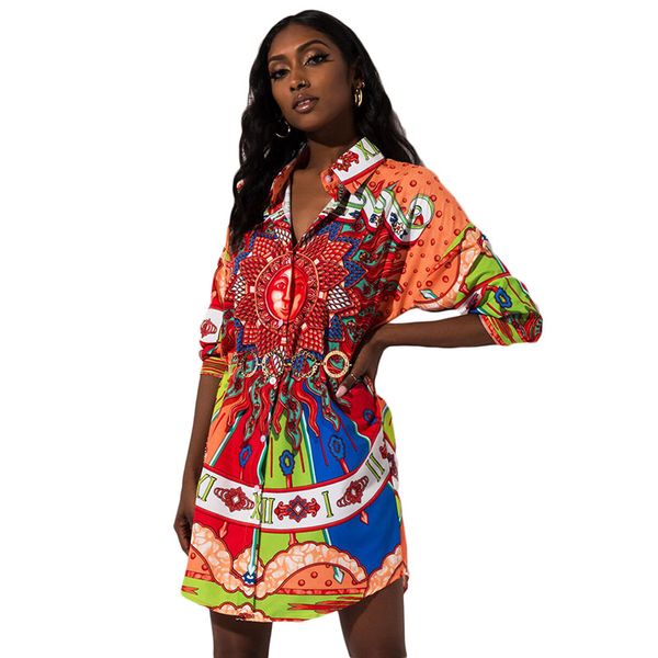 women casual shirt dress new african ethnic print ladies bend hemshort dresses traditional ladies multicolor shirt skirt, Black;gray
women casual shirt dress new african ethnic print ladies bend hemshort dresses traditional ladies multicolor shirt skirt, Black;gray