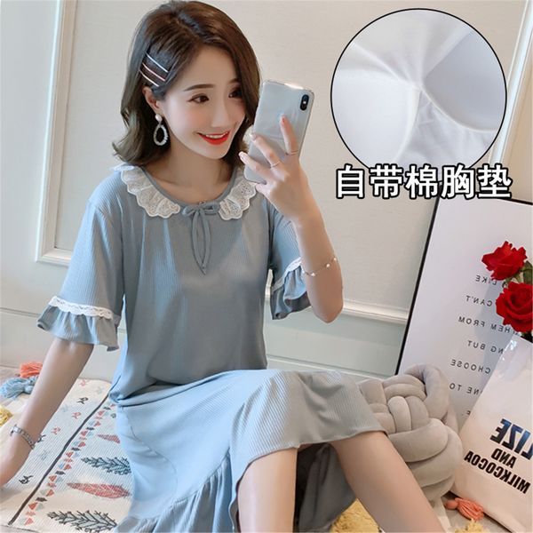 with chest pad pajamas female summer cotton camisole korean-style fresh girl's sweet cute nightgown women tracksuit, Black;red
with chest pad pajamas female summer cotton camisole korean-style fresh girl's sweet cute nightgown women tracksuit, Black;red