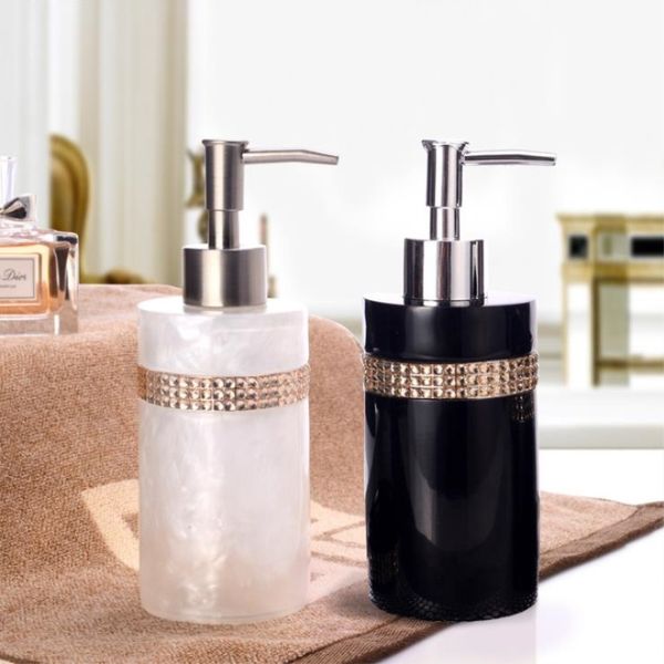 1pc Bathroom Shampoo Shower Gel Liquid Soap Resin Pump Bottle Refillable Container Counterdecorative Lotion Dispenser
