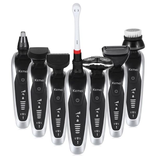 

kemei km-8867 7 in 1 3d electric shaver braun for men wireless beard trimmer rechargeable shaving machine barbeador razor