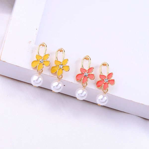 fashion drop earrings for women elegant gold color alloy yellow red enamel petal acrylic pearl drop dangle earring jewelry, Silver
fashion drop earrings for women elegant gold color alloy yellow red enamel petal acrylic pearl drop dangle earring jewelry, Silver