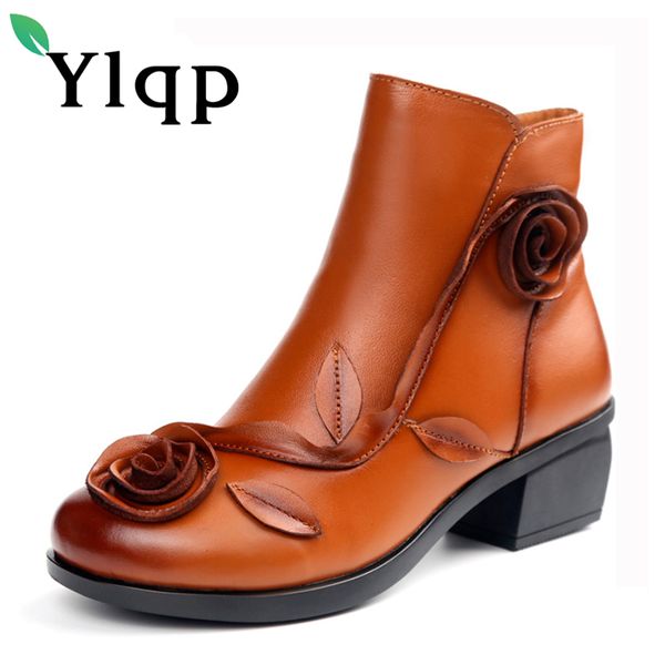 ylqp new women genuine leather boots handmade national wind flower winter warm shoes ladies soft soles mother thick boots, Black
ylqp new women genuine leather boots handmade national wind flower winter warm shoes ladies soft soles mother thick boots, Black