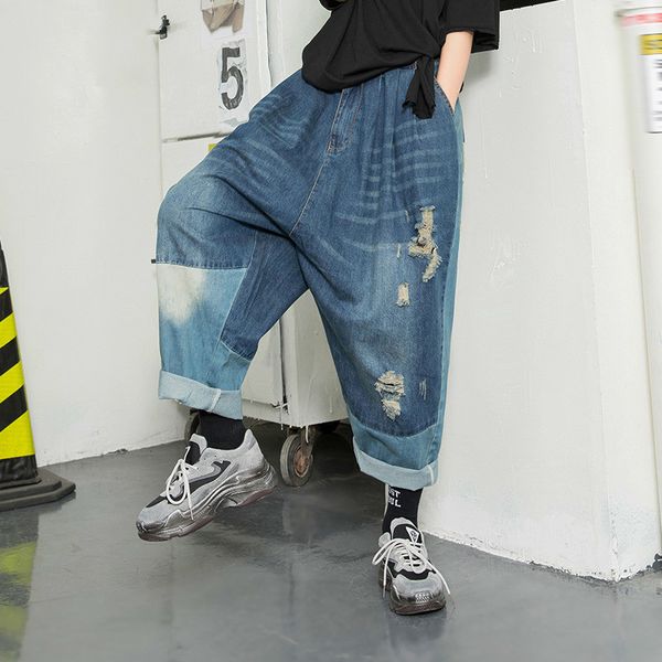 2019 new spring summer high waist loose blue denim big size holes wide leg jeans women trousers fashion tide as230
2019 new spring summer high waist loose blue denim big size holes wide leg jeans women trousers fashion tide as230