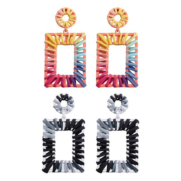 fashion creative colorful geometric macarons hand-woven raffia earrings new vintage earrings for women metal hanging jewelry, Silver
fashion creative colorful geometric macarons hand-woven raffia earrings new vintage earrings for women metal hanging jewelry, Silver