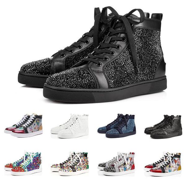 2019 fashion luxury sneakers designer shoes red bottoms for mens women high cut spikes party lovers genuine leather casual rivet sneaker d09, Black
2019 fashion luxury sneakers designer shoes red bottoms for mens women high cut spikes party lovers genuine leather casual rivet sneaker d09, Black