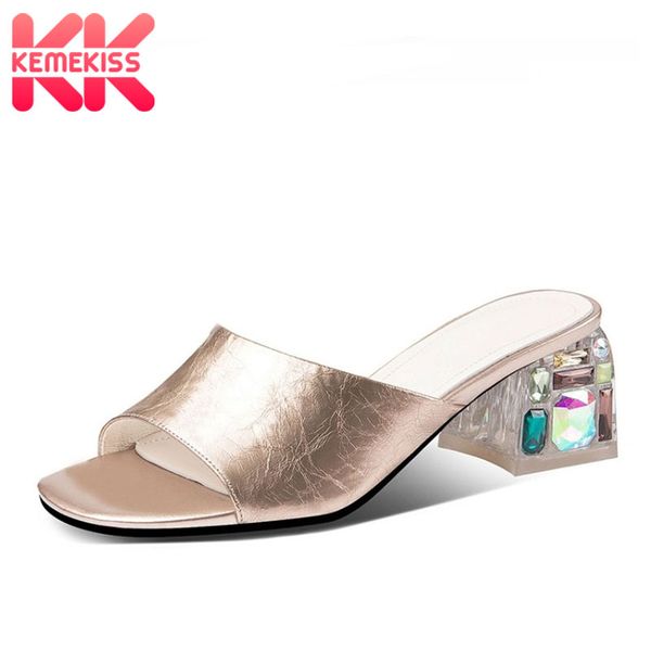 kemekiss women sandals shoes fashion genuine leather slippers special thick heels crystals slip on casual shoes women size 34-42, Black
kemekiss women sandals shoes fashion genuine leather slippers special thick heels crystals slip on casual shoes women size 34-42, Black