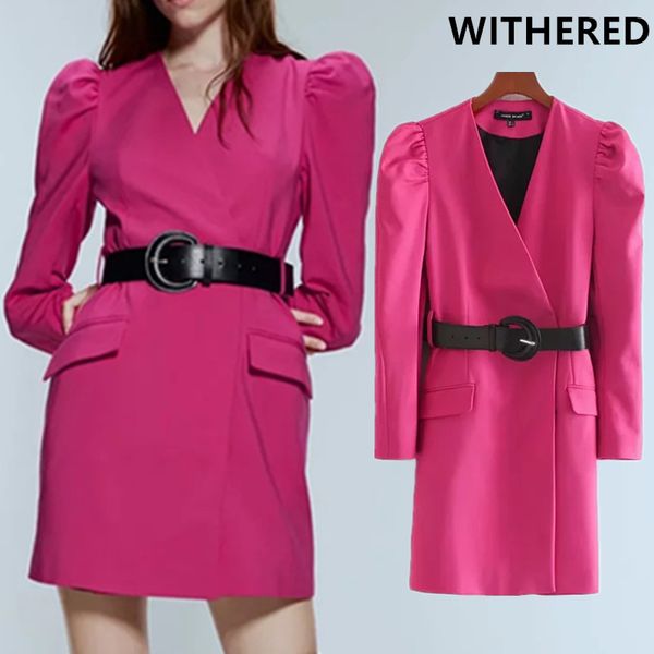 withered england office lady solid sashes puff sleeve party mini dress women vestidos de fiesta de noche vestidos long blazers, White;black
withered england office lady solid sashes puff sleeve party mini dress women vestidos de fiesta de noche vestidos long blazers, White;black