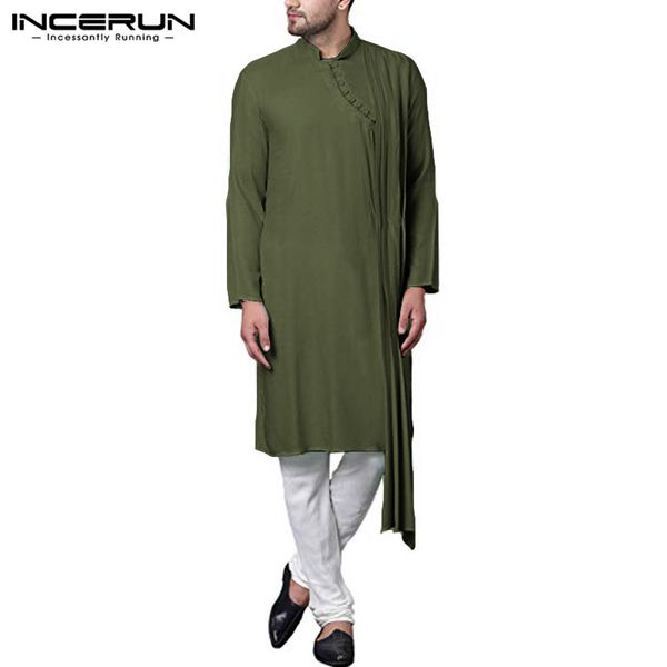 incerun clothes fashion men shirt kurtas long sleeve stand collar solid irregular hem long shirts men muslim kaftan s-5xl, White;black
incerun clothes fashion men shirt kurtas long sleeve stand collar solid irregular hem long shirts men muslim kaftan s-5xl, White;black