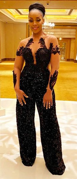 2020 arabic aso ebi black evening dresses beaded sheer neck prom dresses sequined jumpsuit formal party second reception gowns zj766, Black;red
2020 arabic aso ebi black evening dresses beaded sheer neck prom dresses sequined jumpsuit formal party second reception gowns zj766, Black;red
