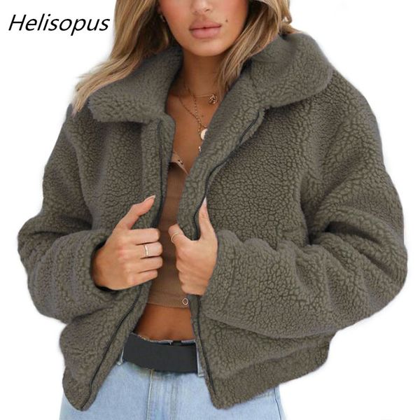 helisopus autumn winter new women's short coat lapel faux fur warm lamb wool coat fashion short women's zipper outerwear, Black
helisopus autumn winter new women's short coat lapel faux fur warm lamb wool coat fashion short women's zipper outerwear, Black