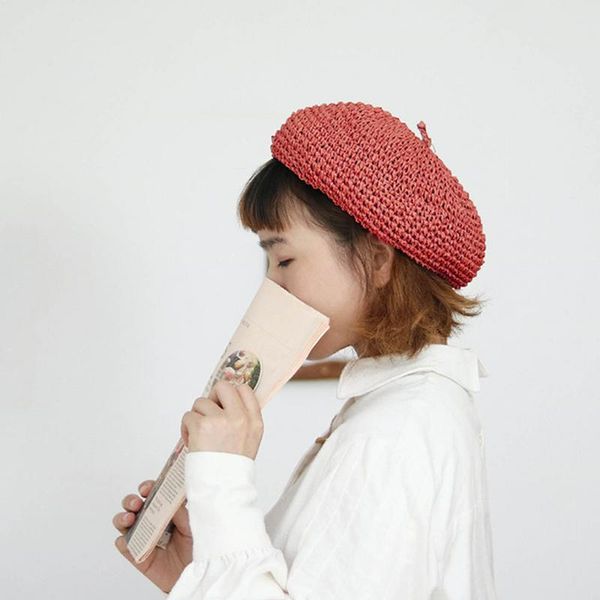 women beret hat cap spring summer berets straw caps vintage retro solid color hats fashion for female lady student girl beret, Blue;gray
women beret hat cap spring summer berets straw caps vintage retro solid color hats fashion for female lady student girl beret, Blue;gray