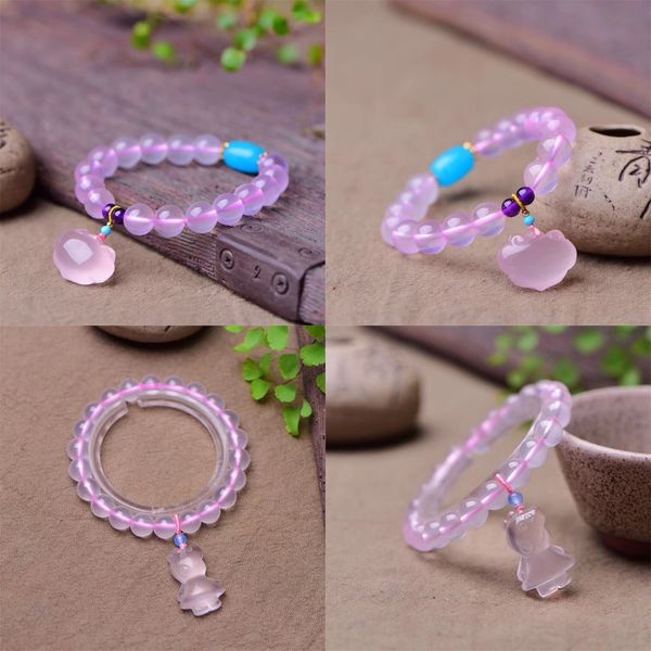 beaded jewelry natural powder as one es lock bracelet pink colour piggy crystal hand string safety as one es auspicious ornaments, Black
beaded jewelry natural powder as one es lock bracelet pink colour piggy crystal hand string safety as one es auspicious ornaments, Black