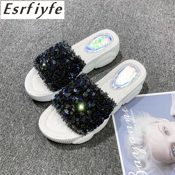esrfiyfe 2019 new large size 29-46 bling wedge women slippers fashion summer glitter women shoes platform ladies high heels, Black
esrfiyfe 2019 new large size 29-46 bling wedge women slippers fashion summer glitter women shoes platform ladies high heels, Black