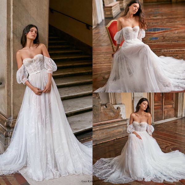 2020 gali karten beach wedding dresses a line sweep train lace appliqued boho bridal gowns beads custom made bohemia robes de mariée, White
2020 gali karten beach wedding dresses a line sweep train lace appliqued boho bridal gowns beads custom made bohemia robes de mariée, White