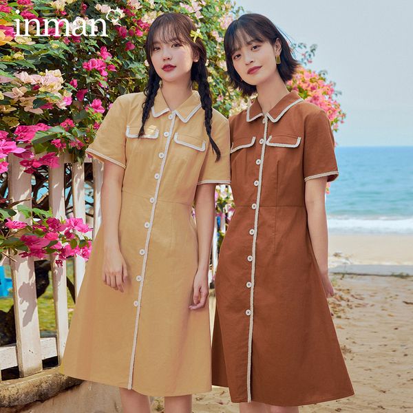 inman 2020 summer new arrival contrast color lapel short sleeve comfortable cotton and linen shirt-dress, Black;gray
inman 2020 summer new arrival contrast color lapel short sleeve comfortable cotton and linen shirt-dress, Black;gray