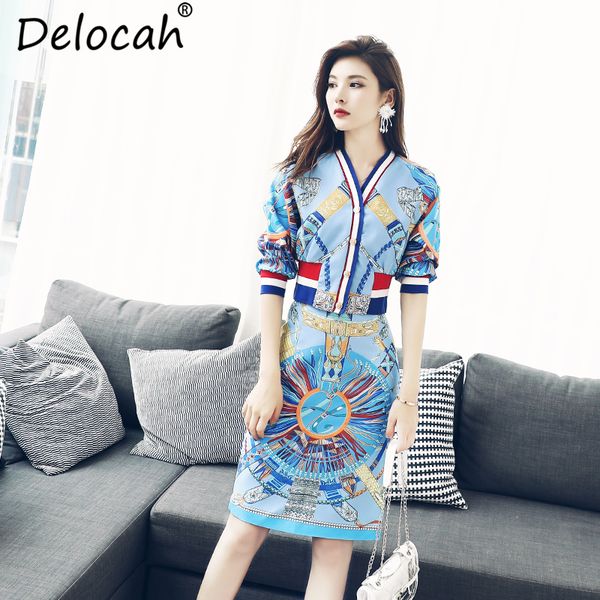 delocah 2018 autumn women set runway fashion designer v-neck vintage printed fish tail slim skirt two pieces set lady suits, White
delocah 2018 autumn women set runway fashion designer v-neck vintage printed fish tail slim skirt two pieces set lady suits, White