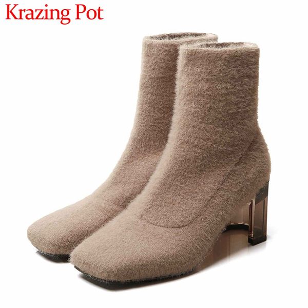 krazing pot internet star soft cozy knitting boots square toe crystal high heels winter keep warm women fashion ankle boots l33, Black
krazing pot internet star soft cozy knitting boots square toe crystal high heels winter keep warm women fashion ankle boots l33, Black