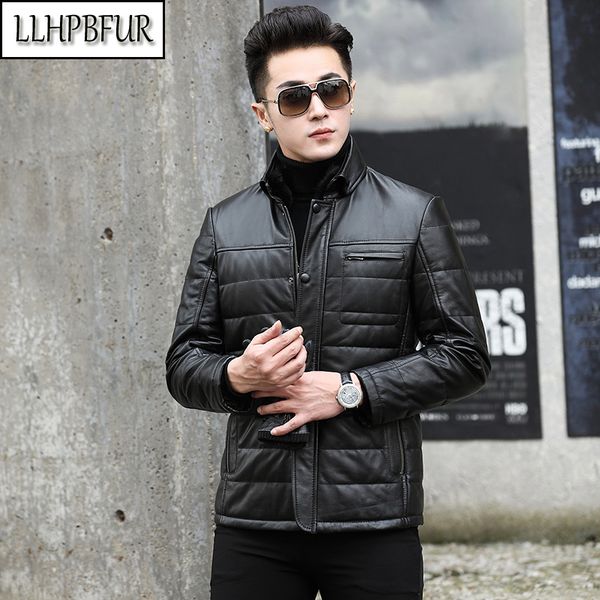 brand real cowhide leather jacket, men's stand collar detachable mink collar, down jacket warm winter middle-aged jacket, Black
brand real cowhide leather jacket, men's stand collar detachable mink collar, down jacket warm winter middle-aged jacket, Black