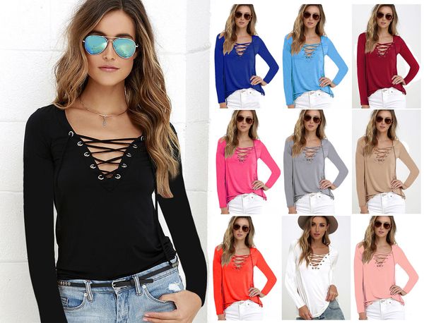 new designer women long sleeve blouse v neck bandage shirt autumn lace blouses casual tee womens solid color shirts plain s-5xl, White
new designer women long sleeve blouse v neck bandage shirt autumn lace blouses casual tee womens solid color shirts plain s-5xl, White