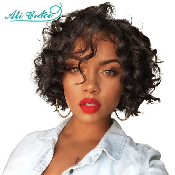pixie cut wig brazilian wavy wave hair wig 8 inch blonde 613 short hair wigs ali grace 13x4 lace front two colors, Black;brown
pixie cut wig brazilian wavy wave hair wig 8 inch blonde 613 short hair wigs ali grace 13x4 lace front two colors, Black;brown