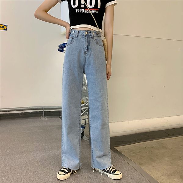 p shoot 2019 women's dress summer korean-style loose-fit high-waisted slimming cut edge wide-leg jeans trousers women's, Blue
p shoot 2019 women's dress summer korean-style loose-fit high-waisted slimming cut edge wide-leg jeans trousers women's, Blue