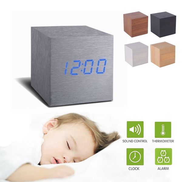 cube click clock gift alarm-led display wood sound activated home decor
cube click clock gift alarm-led display wood sound activated home decor