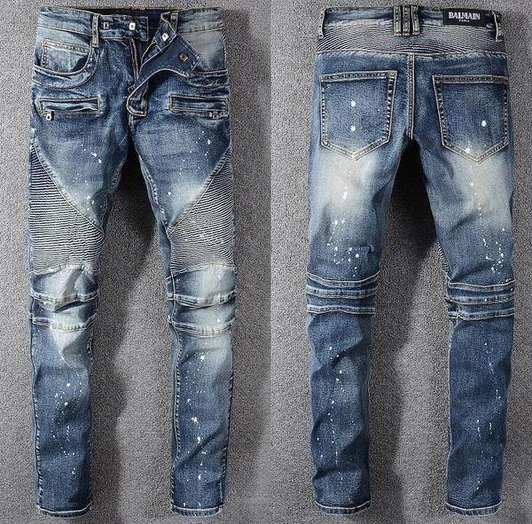 new trendy mens fashion paint point slim micro-elastic denim pants jeans fashion zipper trousers designer brand apparel#043, Blue
new trendy mens fashion paint point slim micro-elastic denim pants jeans fashion zipper trousers designer brand apparel#043, Blue