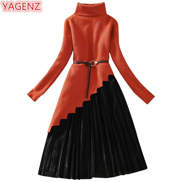 yagenz autumn winter dress woman clothes 2 pieces set long sleeved high collar irregular knit sweater pullover skirts 753, Gray
yagenz autumn winter dress woman clothes 2 pieces set long sleeved high collar irregular knit sweater pullover skirts 753, Gray