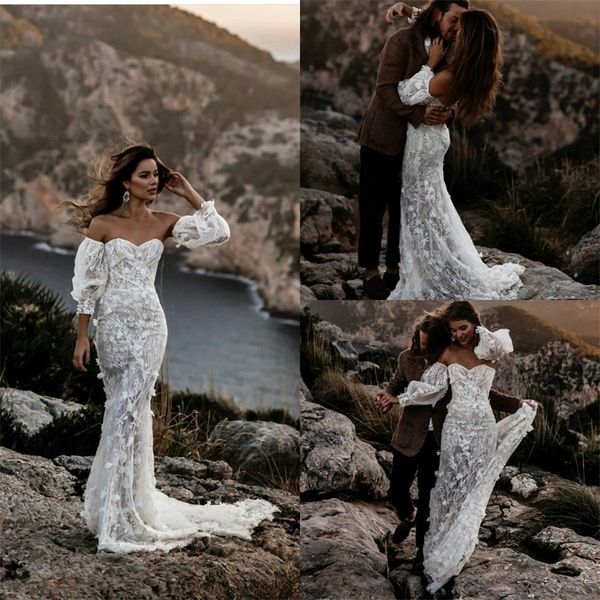 2020 mermaid wedding dresses with detachable sleeves sweetheart appliqued lace bridal gown sweep train custom made vestidos de novia, White
2020 mermaid wedding dresses with detachable sleeves sweetheart appliqued lace bridal gown sweep train custom made vestidos de novia, White