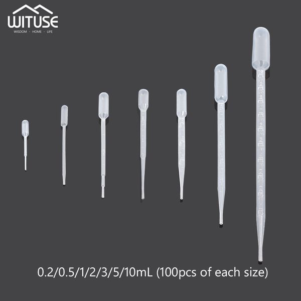 

wituse pipette graduated disposable plastic straw ldpe dropper airbrush urine straw 0.2ml/1ml/2ml/3ml/5ml/10ml mixed size
