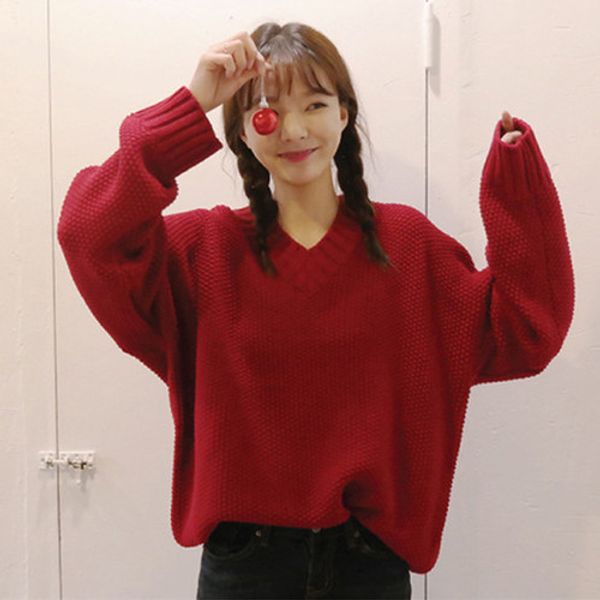 2019 sweater woman loose autumn v-neck elasticity pullover reed camel thick knit girl long sleeve sweater, White;black
2019 sweater woman loose autumn v-neck elasticity pullover reed camel thick knit girl long sleeve sweater, White;black
