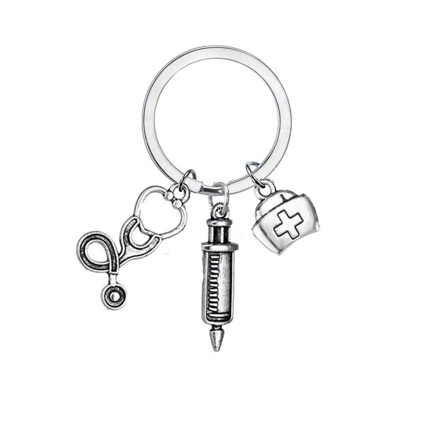 12pc wholesale syringe stethoscope cap keyring nurse jewelry graduation gift school medical key holder women men jewelry charm, Silver
12pc wholesale syringe stethoscope cap keyring nurse jewelry graduation gift school medical key holder women men jewelry charm, Silver