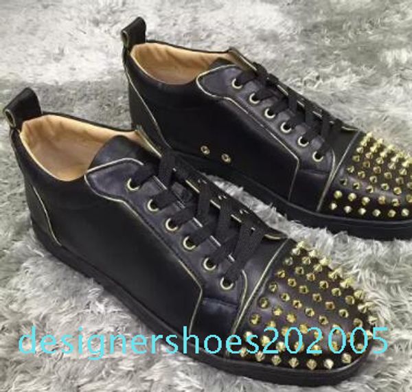 men's sneaker shoes party dress wedding low junior spikes red bottom glitter leather shoes,luxury red sole leisure outdoor flats d05, Black
men's sneaker shoes party dress wedding low junior spikes red bottom glitter leather shoes,luxury red sole leisure outdoor flats d05, Black