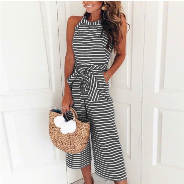 women's jumpsuits & rompers beach women striped printed lace-up pocket o-neck sleeveless long wide leg pants summer black pink overalls, Black;white
women's jumpsuits & rompers beach women striped printed lace-up pocket o-neck sleeveless long wide leg pants summer black pink overalls, Black;white