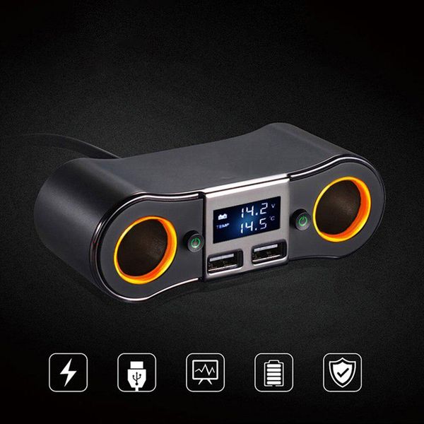 3.5a dual usb charger car ette lighter adapter 80w power socket converter for dvr car voltage display with 2 switch
3.5a dual usb charger car ette lighter adapter 80w power socket converter for dvr car voltage display with 2 switch