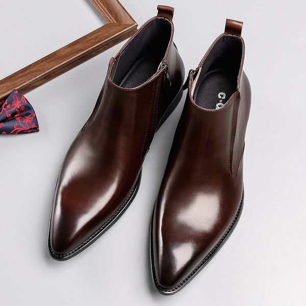 new men boots men pointed-toe genuine leather boots leather work shoes, Black
new men boots men pointed-toe genuine leather boots leather work shoes, Black