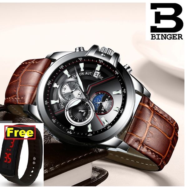 switzerland automatic mechanical watch men binger sports mens watches swimming wristwatches waterproof relogio masculino 2018, Slivery;brown
switzerland automatic mechanical watch men binger sports mens watches swimming wristwatches waterproof relogio masculino 2018, Slivery;brown