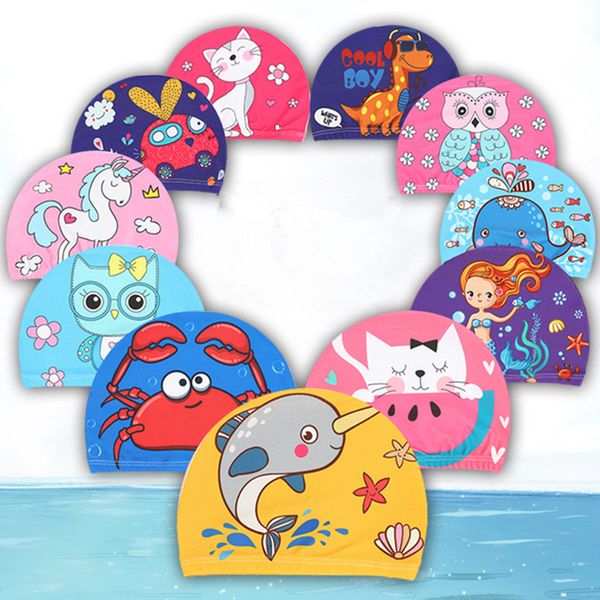 1pc cartoon unicorn elastic fabric printed swimming caps for long hair lovely kids protect ears swim pool hat for boys girls
1pc cartoon unicorn elastic fabric printed swimming caps for long hair lovely kids protect ears swim pool hat for boys girls