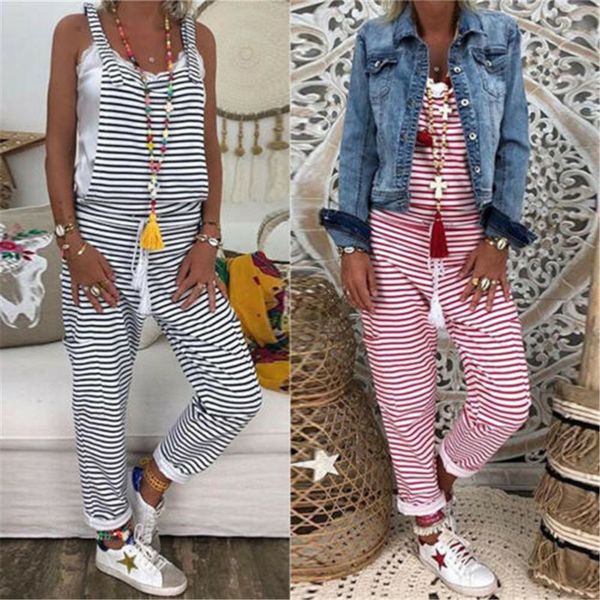 women jumpsuit sleeveless backless dungarees strap pant stylish loose jumpsuit elegant woman plus size baggy striped overalls, Black;white
women jumpsuit sleeveless backless dungarees strap pant stylish loose jumpsuit elegant woman plus size baggy striped overalls, Black;white