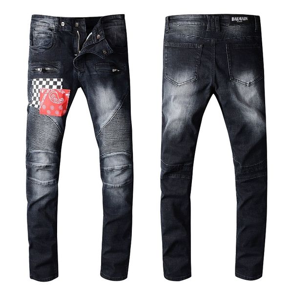 new stryle mens jeans fashion designers pants skinny fit spliced ripped jeans high street motorcycle biker denim jeans w29-w42, Blue
new stryle mens jeans fashion designers pants skinny fit spliced ripped jeans high street motorcycle biker denim jeans w29-w42, Blue
