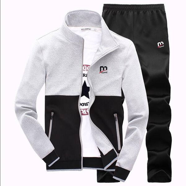 hoodies set sweatshirt+pants slim men tracksuits patchwork full zipper 2 piece set male plus size sporting suit brand clothing vintage, Gray
hoodies set sweatshirt+pants slim men tracksuits patchwork full zipper 2 piece set male plus size sporting suit brand clothing vintage, Gray
