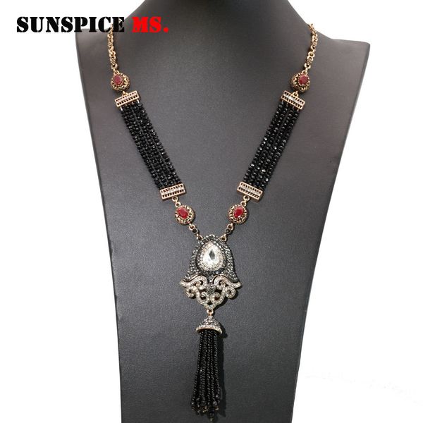 sunspice-ms handmade bead pendant necklace for women full rhinestone nigerian wedding jewelry long natural stone chain boho gift, Silver
sunspice-ms handmade bead pendant necklace for women full rhinestone nigerian wedding jewelry long natural stone chain boho gift, Silver