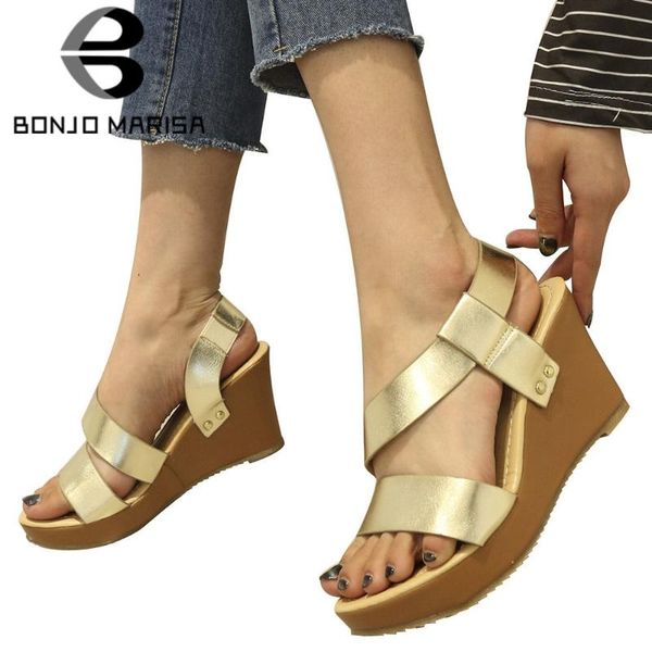 bonjomarisa female summer open toe platform golden wedges sandals women elastic band handmade shoes woman, Black
bonjomarisa female summer open toe platform golden wedges sandals women elastic band handmade shoes woman, Black