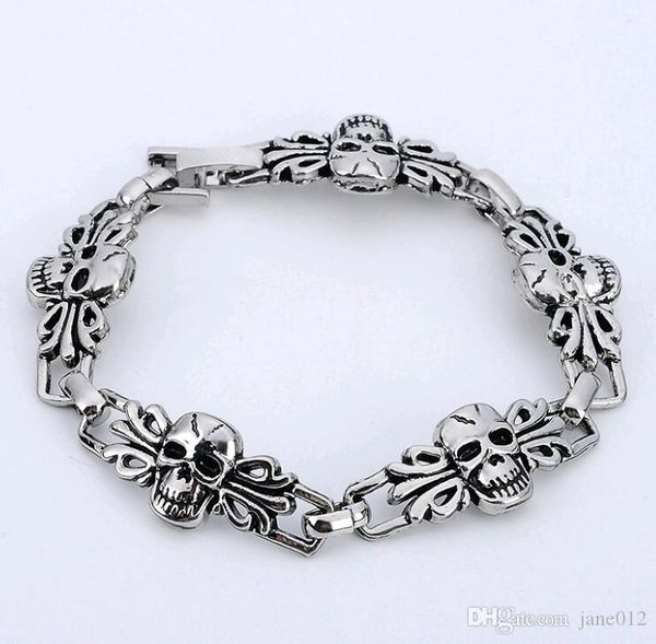personality punk arrogant men skull head antique silver chain bracelet for boys fashion jewelry on sale, Black
personality punk arrogant men skull head antique silver chain bracelet for boys fashion jewelry on sale, Black