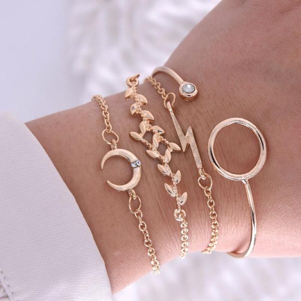 link, chain style alloy bracelet suit wholesale foreign trade cross-border fashion 100 water drill moon leaf round, Black
link, chain style alloy bracelet suit wholesale foreign trade cross-border fashion 100 water drill moon leaf round, Black
