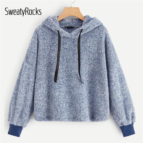 sweatyrocks blue fluffy teddy hoodies long sleeve womens hooded pullover 2018 winter warm solid basic casual sweatshirt, Black
sweatyrocks blue fluffy teddy hoodies long sleeve womens hooded pullover 2018 winter warm solid basic casual sweatshirt, Black