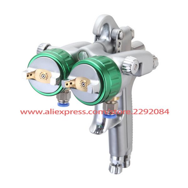 high pressure nano chrome paint spray gun 1.3mm double nozzle air paint gun silver mirror plating pneumatic sprayer
